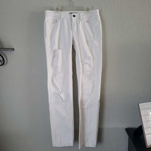 Dolce & Gabbana White Distressed Skinny Jeans Cute Fit - Sz 40